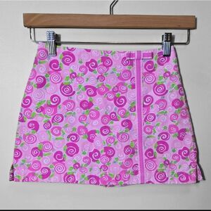 Vintage Lilly Pulitzer Girl's Pink Snails Skort Skirt Size 7 Tennis Preppy Y2K